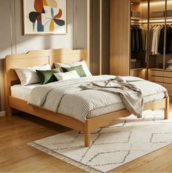 Brand New Wood Queen Size Platform Bed Frame with Headboard