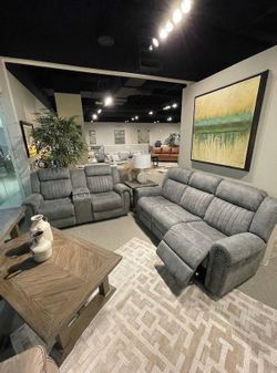 Double Reclining Sofa & Loveseat - Recliner Living Room Couch