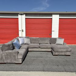 **FREE DELIVERY** within range Gray Luxury Couch with Cushions