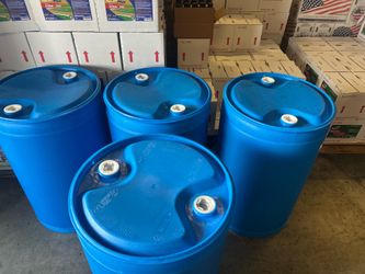 HEAVY DUTY PLASTIC 55 GALLON DRUMS $25 EACH DELIVERY AVAILABLE $$$