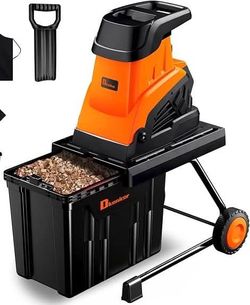 Used - Wood Chipper Shredder,1800W Cut Diameter of 1.77inch with 10 Gallon Collection Bin 15-Amp Electric Wood Chipper Shredder for Easy Cleanup Ideal