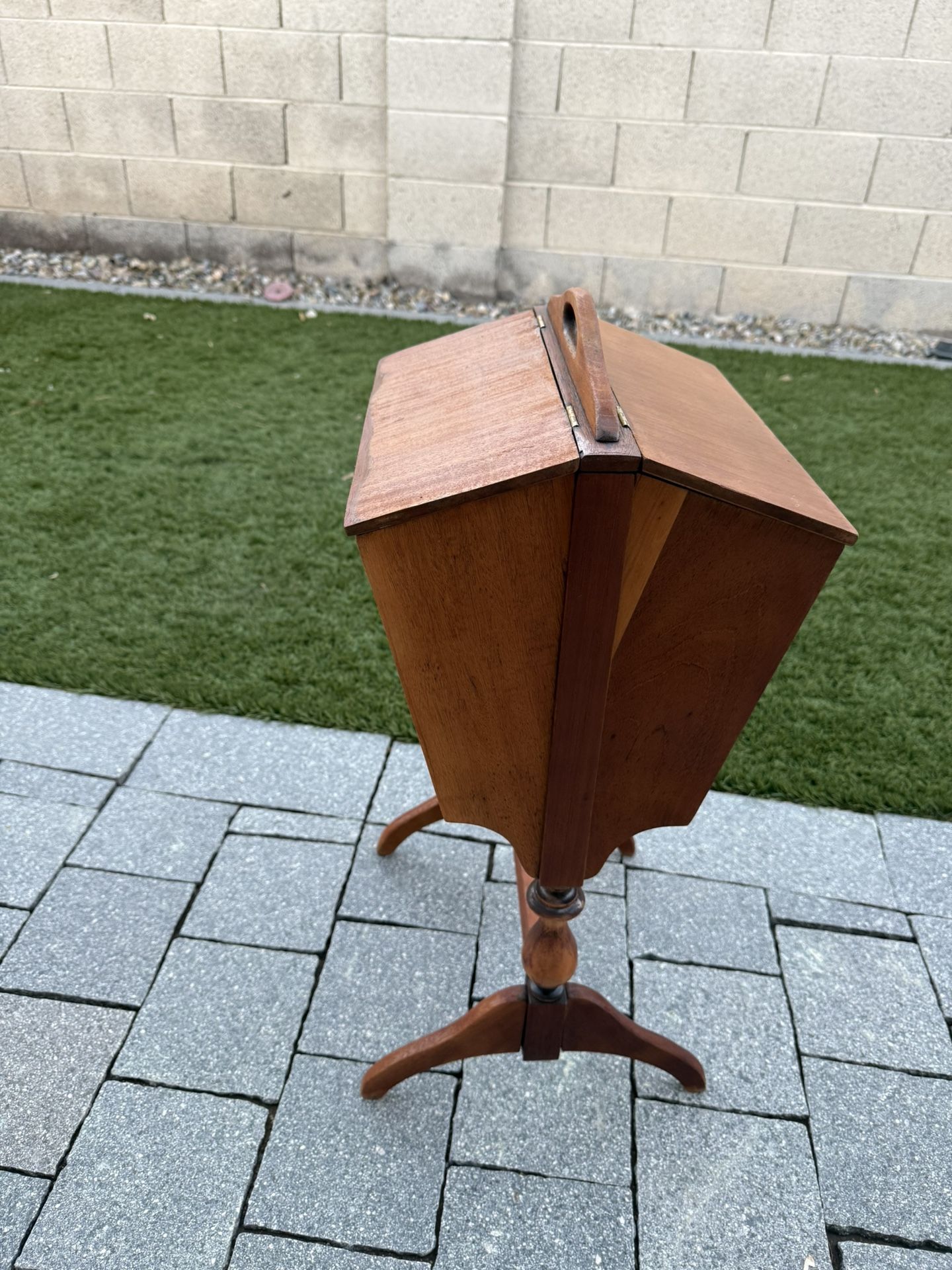 Antique Standing Sewing Box