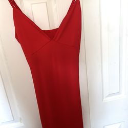 Red, Tight fit, Long dress