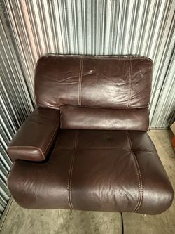 Free Brown Leather Oversized Accent Chair