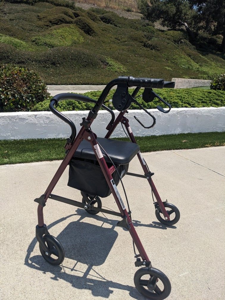 Medline Rollator Walker With Seat And Basket