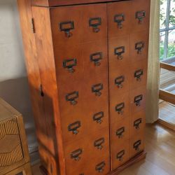 Large Wood CD / Media Storage Cabinet – Library Card Catalog Style - $250 (Koreatown)
