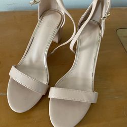 Nude Chunky Block Heel 