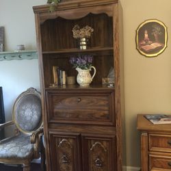 Wood Cabinet With Desk