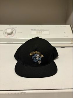 Vans Cold Ones Black Snapback Hat Skull Graphic Embroidered Cap