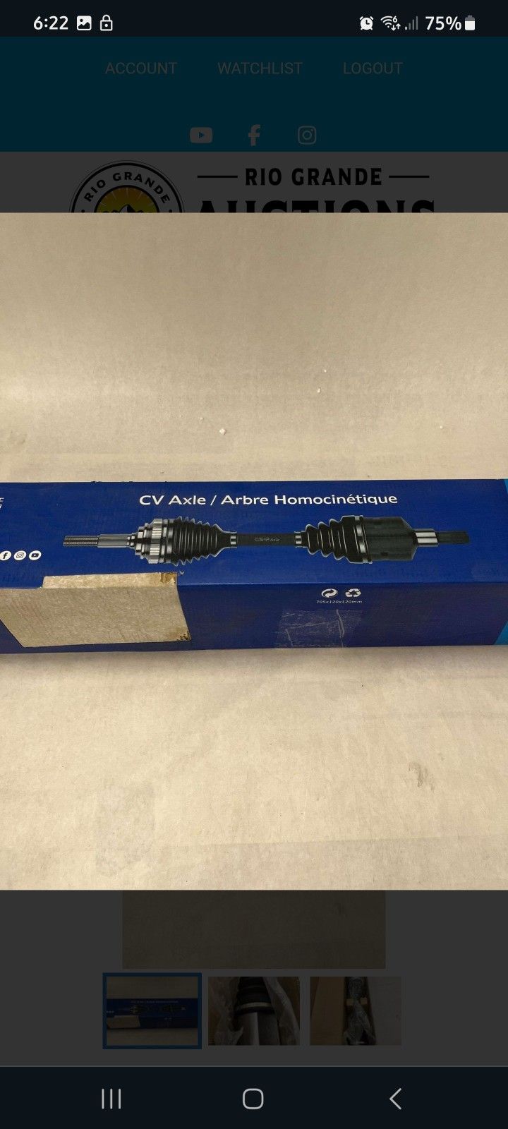 CV Axle, Audi 2009-12 A4, 2009-11 A5 NIB
