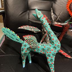 Large Vintage Mexican Alebrije Horse Wood Carving