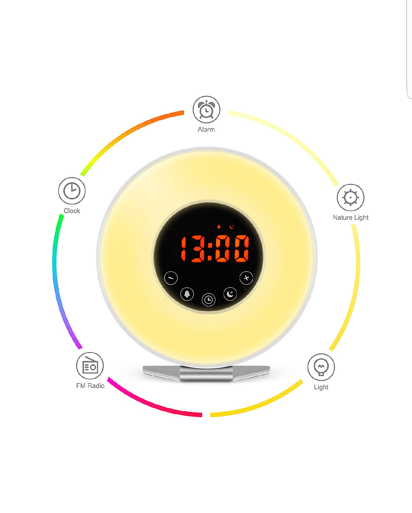 New! Wake Up Light Alarm Clock – 7 Color Light