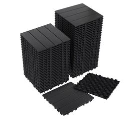 60 PCS - 12"X12" (60 Square Feet) Interlocking Patio Deck Tiles - Waterproof Outdoor Flooring