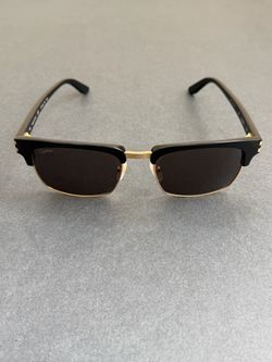 100% Authentic Cartier Black Square Acetate Metal Frame Sunglasses