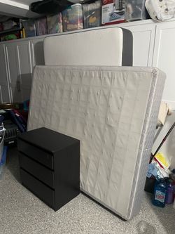 Queen size bed box frame  and 3 drawer dresser