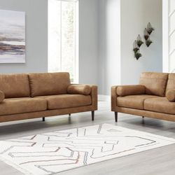 Telora Caramel Living Room Set ASK,  Recliner, Chair, Sleeper Sofa, Ottoman, Couch, Table, Chair 