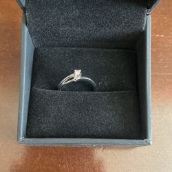 Diamond Promise Ring 1/15 Carot Round Cut Sterling Silver 