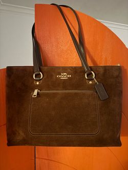 Coach Brown Suede Tote Bag