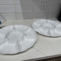 Serving Or Storing Trays Flower Shaped With Subsections 