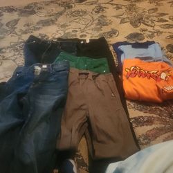 Pants shirts and shorts