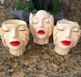 Set of 3 Face Head makeup organizer