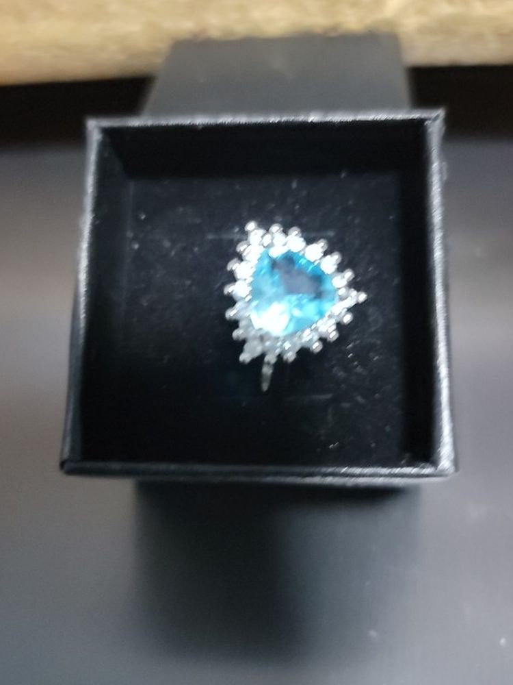 Size 7 Blue Topaz Sterling Ring