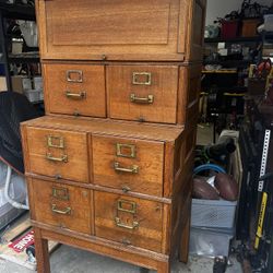 Antique Oak File Cabinet