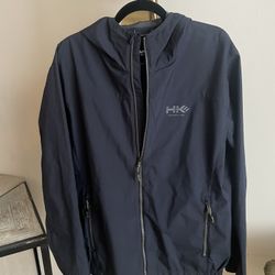 MENS ZIP UP HOODED RAIN JACKET