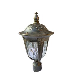 New Post Light 18” Bronze Metal Glass GL403-3M