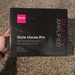 Style House Pro 1875 Watt Professional Full Size Ionic Hair Dryer Red New Open