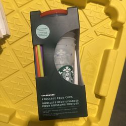 💜 Starbucks Reusable Cold Cups Set — Color-Change Confetti 