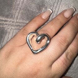 Indigo Falls Sterling Silver 925 Electroform Heart Ring size 8