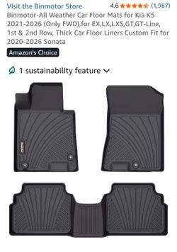 Rubber Floor Mats Kia K5/Hyundai Sonata