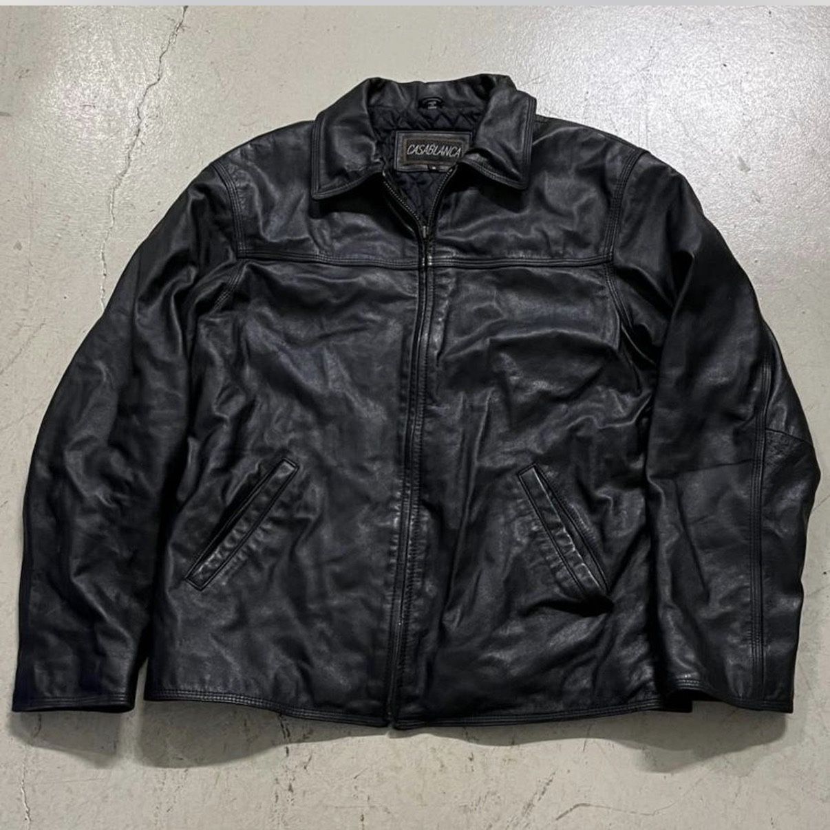 Vintage 90’s Casablanca Black Leather Jacket