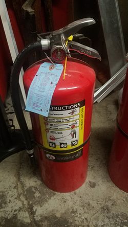Fire extinguishers.