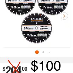 3 Pack 14in General Purpose Diamond  Saw BLlades