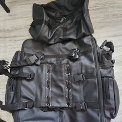 Leather Sissy Bar  Luggage 3pc