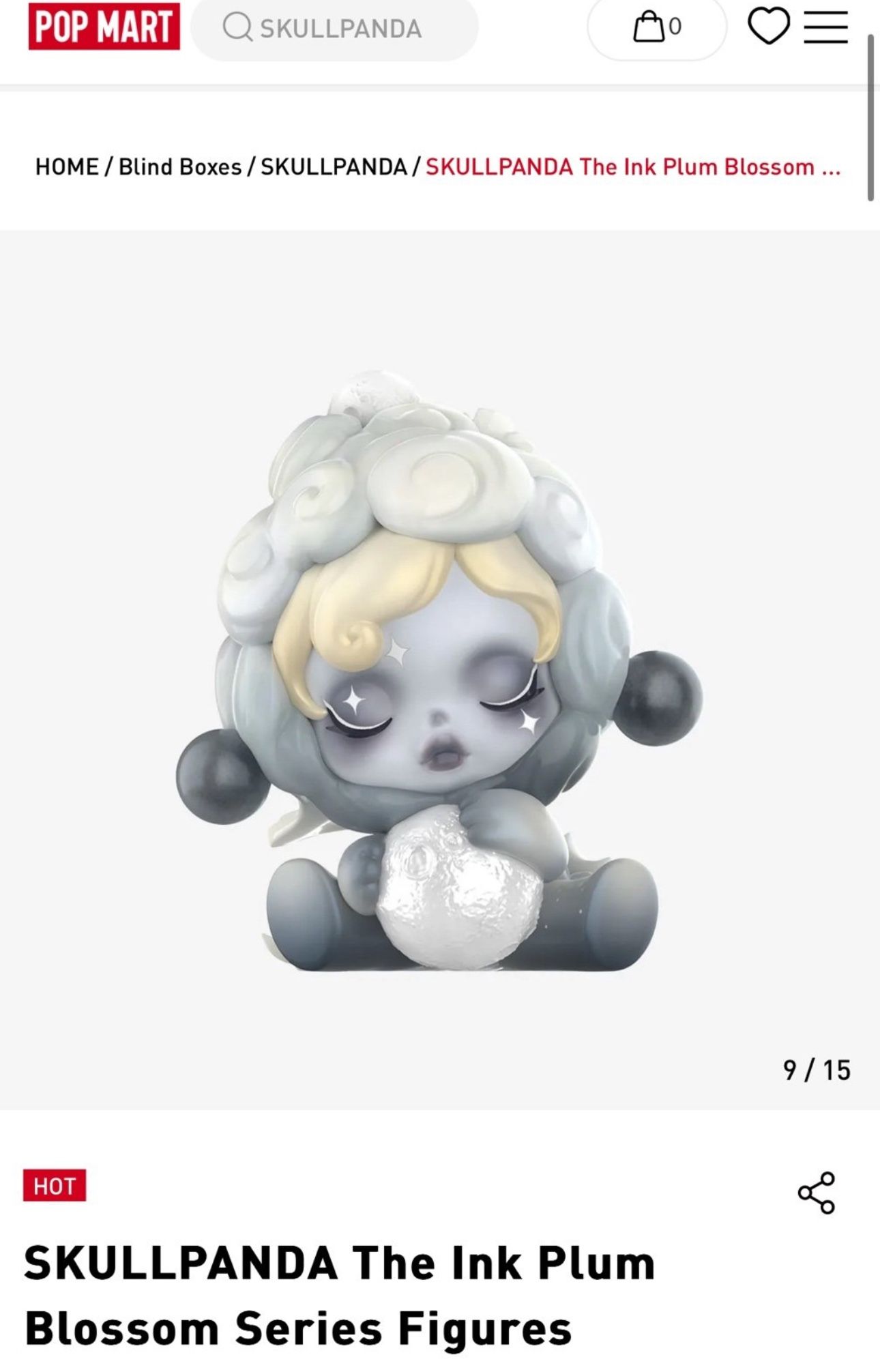 POPMART SKULLPANDA The Ink Plum Blossom Blind Box Confirmed Action Figures Toy