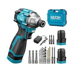 SEESII 16.8V Impact Driver Kit, 1/4" Hex Cordless Impact Driver Set & 2 2.0Ah Batteries,