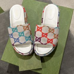 Og Gucci Platform Slides For Sale 7.5 Used Twice