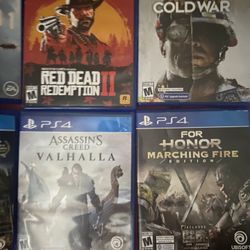 Ps4 With 5 Or 6 Games And Red Controller