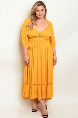 Mustard plus dress
