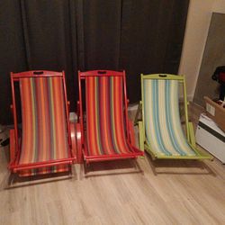 Three Beach Chairs For Sale.
