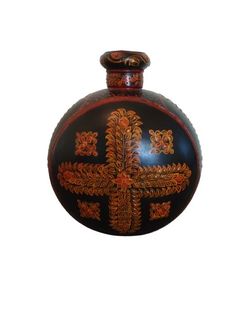 Antique Indian Handpainted Tin water Vessel