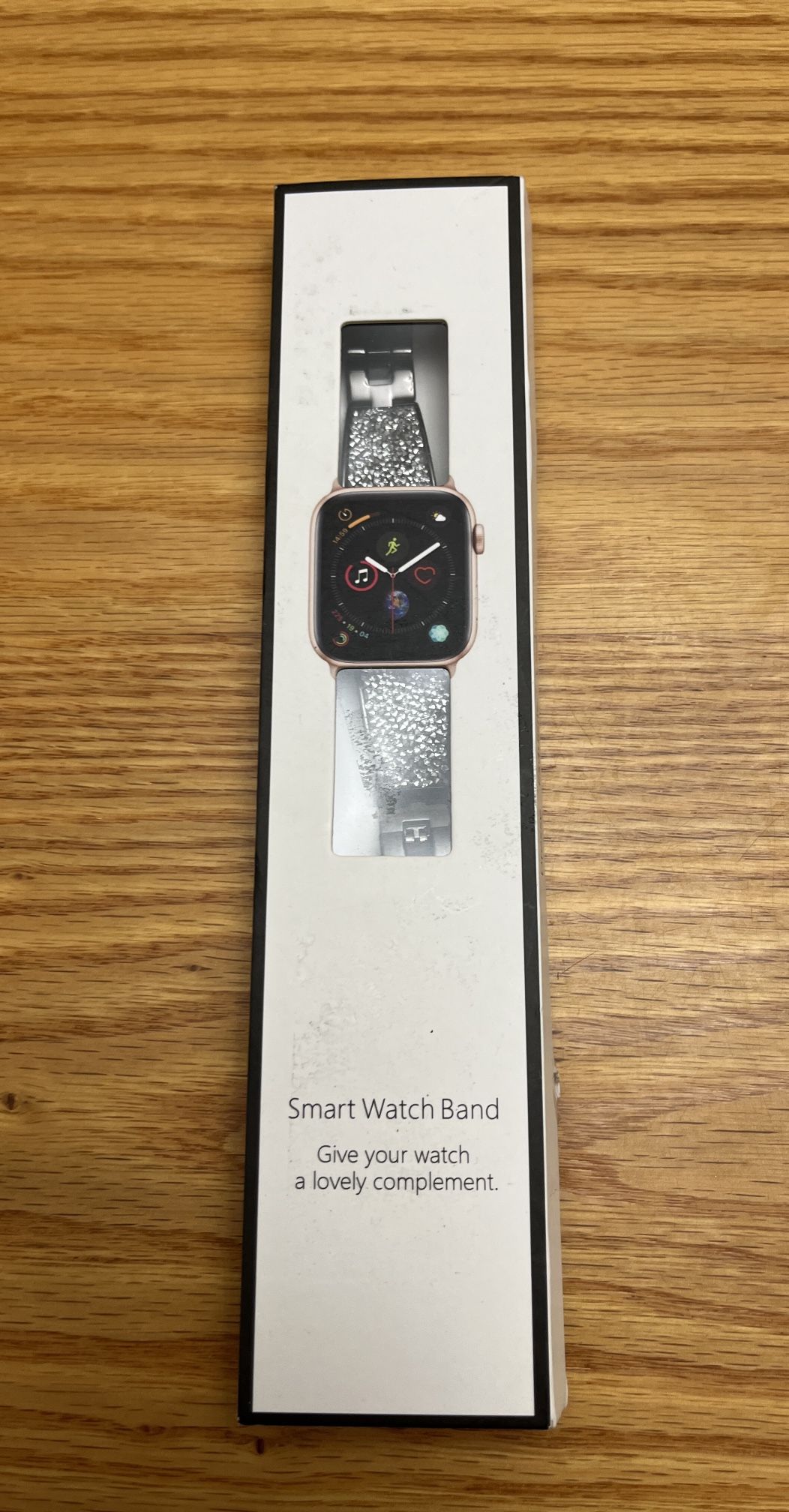 Smart Watch Band Black and Silver Glitter NEW OPEN BOX