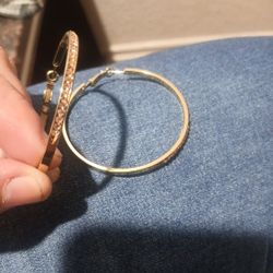 10k  Gold Plated Hoop Earrings 