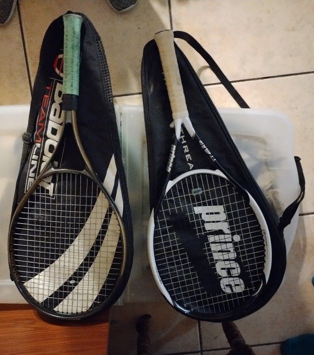 2 Tennis Rackets With Cases