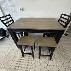 Counter Height Dining Table Set  + 5×7 Area Rug (Extendable Table, Chairs & Stools) $200