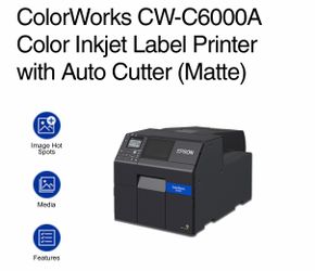 ColorWorks CW-C6000A Color Inkjet Label Printer with Auto Cutter (Matte)