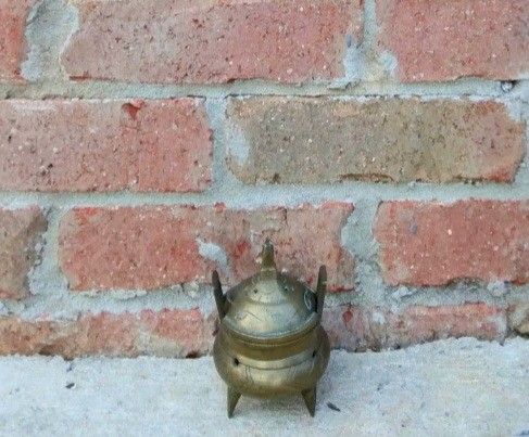 Vintage Small Brass Oriental Incense Burner 